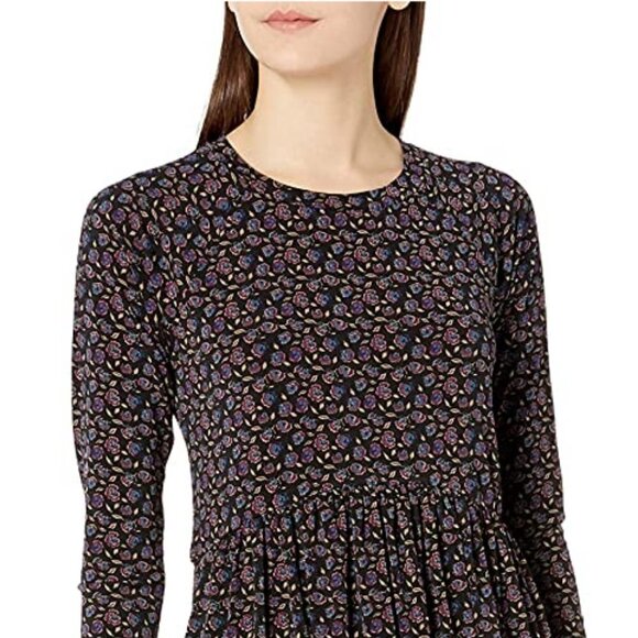 BCBGeneration Long Sleeve Floral Baby Doll Fit & Flare Dress Size Small - Picture 7 of 8